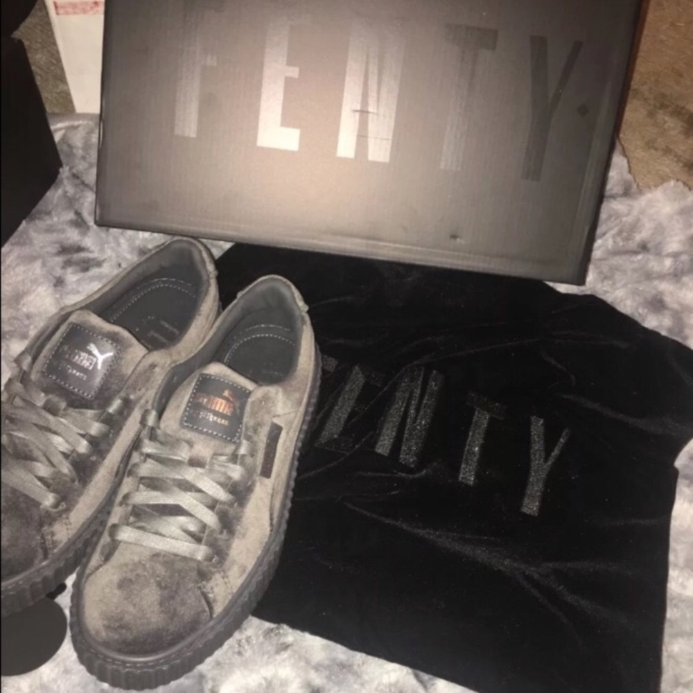 FENTY PUMA gray velvet creepers